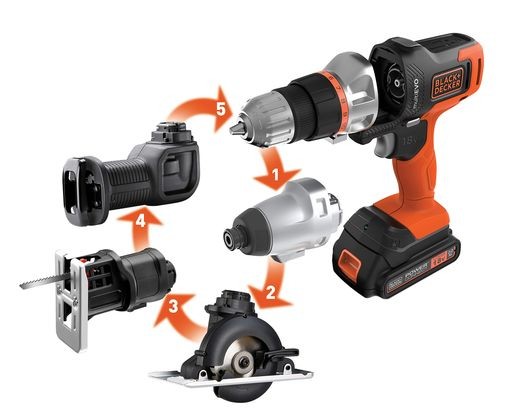 【オンライン限定商品】ブラックアンドデッカー(BLACK+DECKER) 18V マルチツール EVO185E1 コードレス 電動工具 DIY用 インパクトドライ