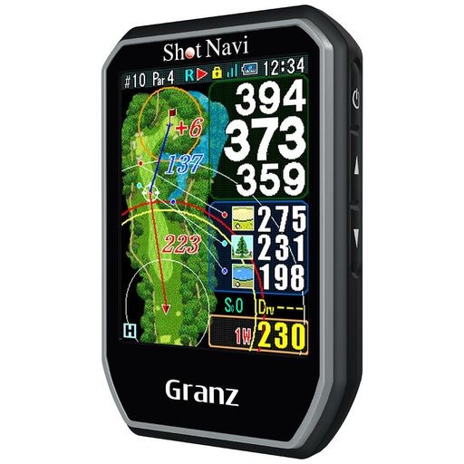 SHOT NAVI(ショットナビ) GRANZ BK ゴルフGPS タッチパネル どでか文字 超軽量54G 日本製 最新鋭GPSチップ搭載 みちびきL1S対応 競技モー