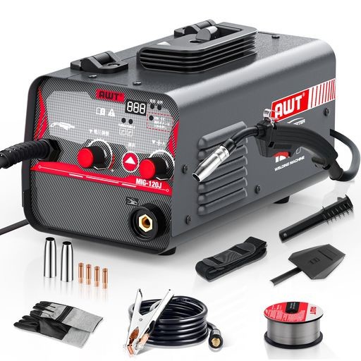 AWT 半自動溶接機 100V ノンガスMIG溶接 120A 軽量小型 家庭用 【日本語取扱説明書付き】 インバーター直流溶接機 MIG-120の通販は