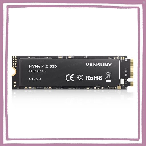 VANSUNY 内蔵SSD 512GB PCLE 3.0 NVME M.2 SSD 最大3000MB/秒 3D NAND NVME M.2 2280 内蔵ソリッド ステート ドライブ PCIE SSD より高速