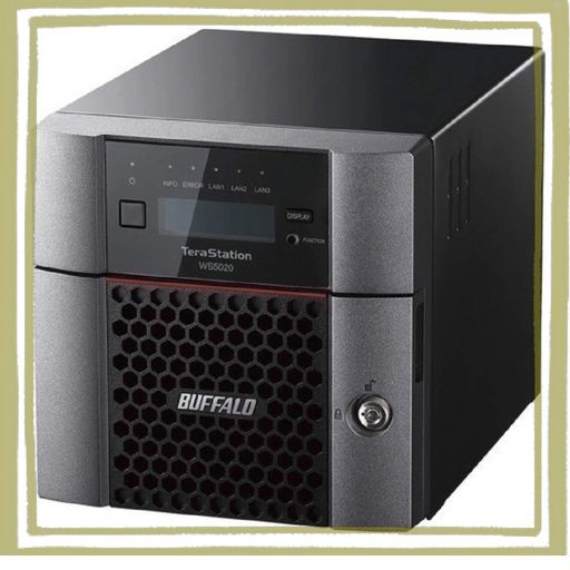 バッファロー WS5220DN08W9 WINDOWS SERVER IOT 2019 FOR STORAGE WORKGROUP EDITION搭載 2ベイデスクトップNAS 8TB