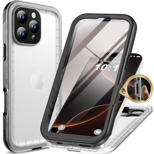 COZYCASE トップクラス 2025モデル 大幅機能アップ【新機能】 IPHONE 16 PROMAX 用 防水ケース - 完全防水 マット質感 IP68 防塵 3M 耐衝撃 米軍MIL規格 ストラップ付き 360度 両面 全面 お風呂 水中撮影 
