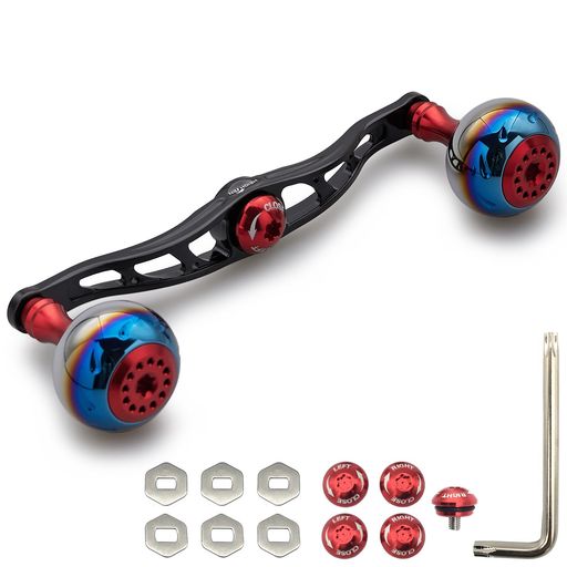 HEIGHTEN 130/115mm リール ハンドル シマノ ダイワ アブガルシア 通用 ベイトリール 用 Aurora Series ( HEIGHTEN 130⁄120⁄110mm リール ハンドル 厚さ4mm 1.5K炭布 カーボン