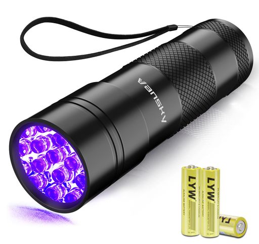 VANSKY 12LED 紫外線 ブラックライト UVライト 紫外線 ライト レジン用硬化ライト 目には見えない汚れに対策に (ブラック)