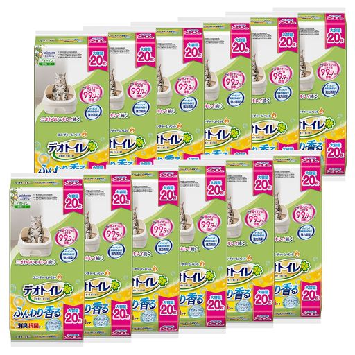 デオトイレ　消臭抗菌シート　ナチュラルソープ　大容量２０枚入　12セット デオトイレ ふんわり香る 消臭・抗菌シート ナチュラルソープの