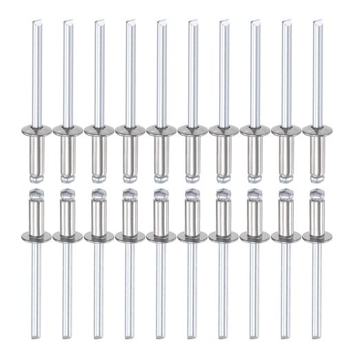 DTGN 4 MM X 10 MM (DXL) ブラインドリベット 100個 機械接合用 304 ステンレス鋼 ドームオープンエンドリベット