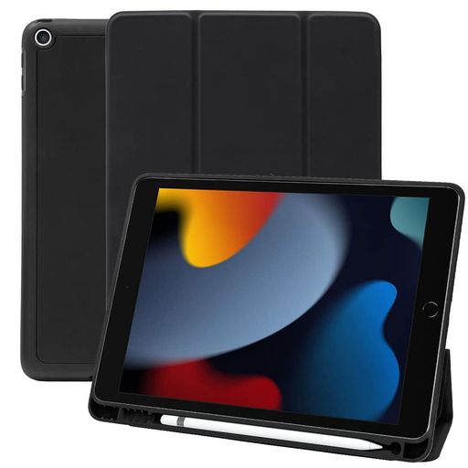 MS FACTORY IPAD 9世代 ケース 第9世代 IPADケース 第8世代 第7世代 用 アイパッド 10.2 カバー ペン収納 耐衝撃 オートスリープ スタンド ブラック 黒 IPD-7-S-HDR-BK