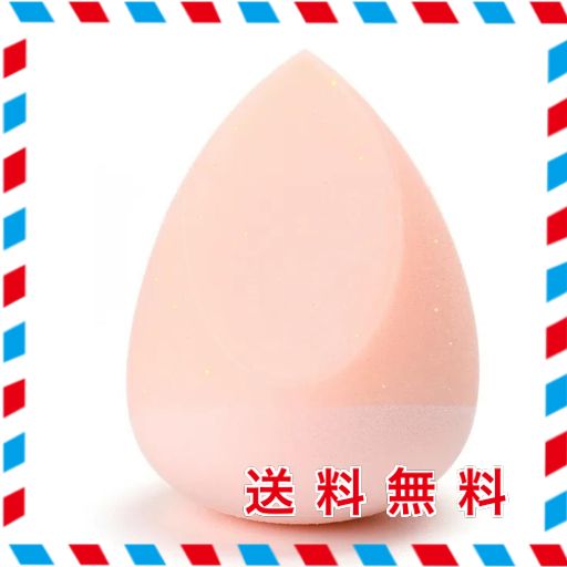 YOYOSOFT スポンジ メイク 染み込みにくい パフ メイク シリコーン表面加工 ファンデ節約 クッションファンデ パフ 化粧 スポンジ メイク用品 卵型 ドロップ型 ピンク 1個入