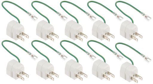 サンワサプライ(SANWA SUPPLY) 3P→2P変換アダプタ 10個セット 端子絶縁カバー付き TAP-AD1NB