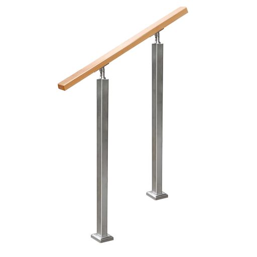 YHEYSMUX 60 CM 角型 階段 手すり 銀 四角い 無垢材の手摺り DIY