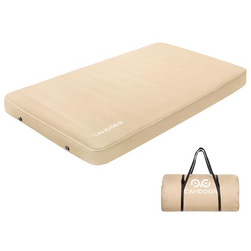 CAMDOOR キャンプ マット エアーマット ダブル 厚手 10CM 【90秒自動膨張・ソフトな手触り】インフレーターマット 自動膨張 キャンパー 車中泊 キャンプ用品 防水防潮 防災 安全無臭 四季使…