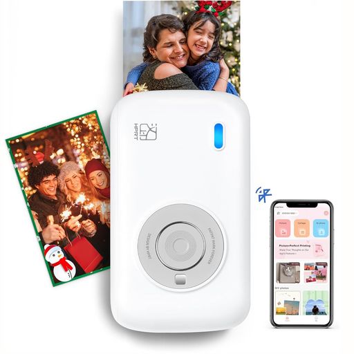 HPRT CP2100 ミニ 写真プリンター かわいい BLUETOOTH接続 ポータブルフォトプリンター USB充電 AR写真対応 防水・防塵・指紋防止 プレゼント 旅行(プリンター1台 + フォト用紙10枚) (グレー)