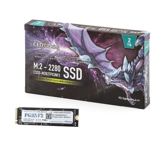 CFD販売 PG3NF2シリーズ 2TB(読み取り最大4950MB/S) M.2 2280 NVME PCI-E GEN.4 X 4(NVME 1.3) 内蔵SSD2TB CSSD-M2B2TPG3NF2