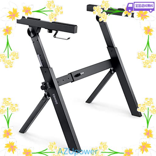 Donner 電子キーボード ピアノ Z型 スタンド 高さ60-85cm調節可能 スイベルキャスター付き 54/61/73/76/88?電子 Donner 電子キーボード ピアノ Z型 スタンド 折りたたみ式 高さ55-85cm