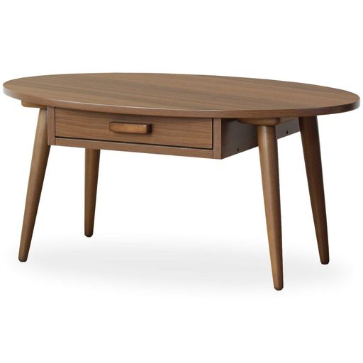 岩附 ローテーブル 引き出し付き 収納 木製 幅80×奥行48×高さ37CM