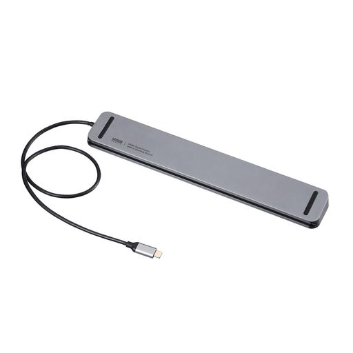 サンワサプライ ドッキングステーション 10IN1 USB TYPE-C接続 3画面出力対応 HDMI×3/USB A×3/LAN×1/3.5MMミニジャック(4極)×1/USB PD入力ポート×1搭載 USB-CVDK13