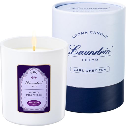 LAUNDRIN’(ランドリン) アロマキャンドル アールグレイティーの香り 180G ギフト プレゼント 約36時間 植物性100%・パラフィンフリー