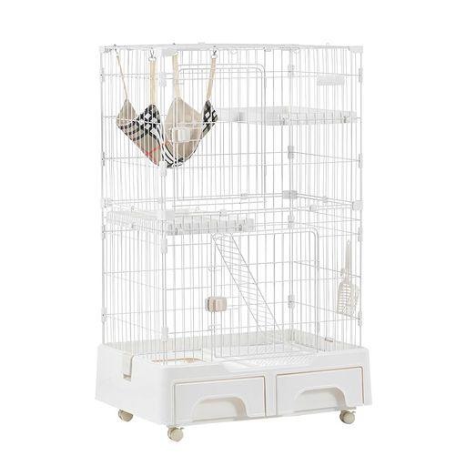 アイリスオーヤマ 猫 ケージ ミニタイプ 2段 ハンモック付き マット