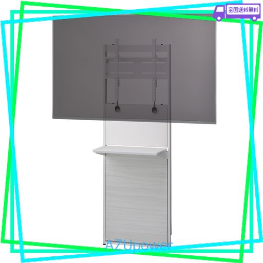 ハヤミ工産 テレビ壁掛金具 65V型まで対応 石こうボード ステンレスピン止め 棚板1枚付き 賃貸物件にも対応 ホワイト EW-74W