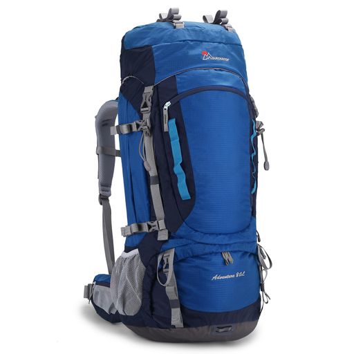 MOUNTAINTOP 80L 内部フレーム ハイキングバックパック 男女兼用 レインカバー付き ブルー, スカイブルー-80L, 80L 並行輸入品