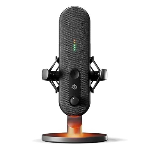 STEELSERIES ALIAS PC PS5/4使用可能 USB マイク 配信用 ゲーム ストリーマー用 コンテンツクリエーター ソナー オーディオ ソフトウェア AIノイズキャンセリング LEDモニタリング 単一指向性 カー…