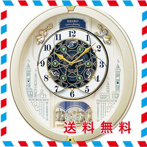 セイコークロック(SEIKO CLOCK) 掛け時計 からくり時計 電波時計 アナログ からくり トリプルセレクション メロディ 回転飾り クリスマス ソング他 薄金色 パール RE579Sの通販は