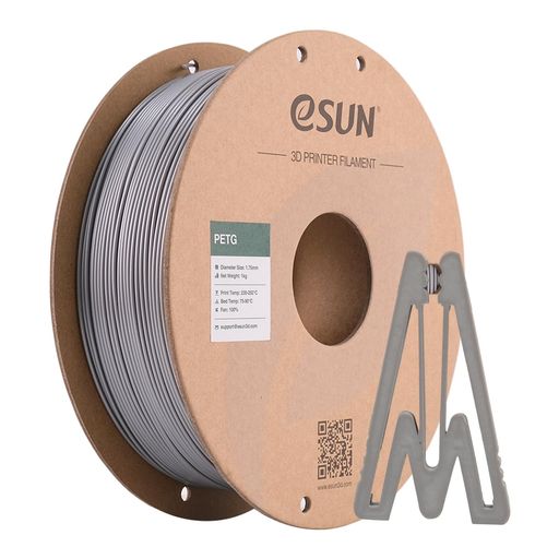 ESUN PETG 3Dプリンターフィラメント PETG 寸法精度+/-0.05MM、1.75MM径 3Dプリンター用 正味量1KG (2.2LBS) スプール造形材料PETG材料 (ピュア銀)