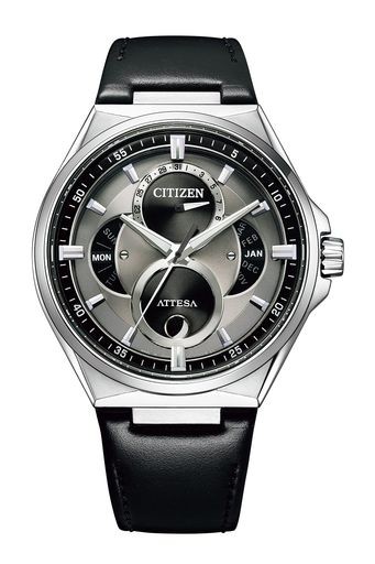 [CITIZEN] 腕時計 アテッサ エコ・ドライブ リングソーラー ACT LINE トリプルカレンダー ムーンフェイズ BU0060-09H メンズ シルバー ブ