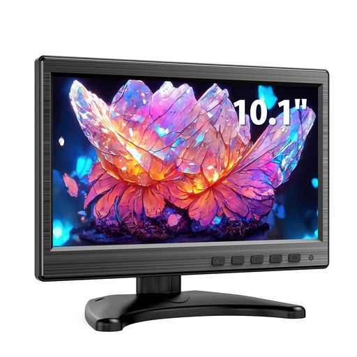 MIKTVER 10インチ 小型モニター 1024 X 600 液晶IPS PC 10.1インチセキュリティCCTVモニター VGA BNC RCA HDMIディスプレイ 自宅 オフィス 倉庫監視用 日本語対応 10インチディスプレイ
