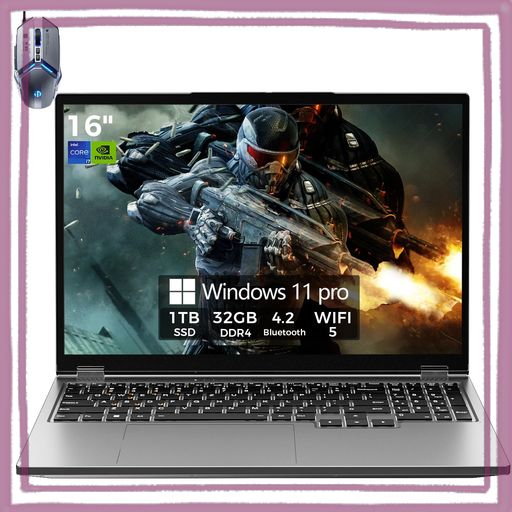 TOPGRO S1 ゲーミング ノートパソコン【CORE I7-8750H/最大4.1GHZ GTX1050/WIFI5/BT4.2】ゲーミングマウス付き ゲーミングノートPC 16インチ 32GBメモリ 1TB SSD 8コア/16スレッド 