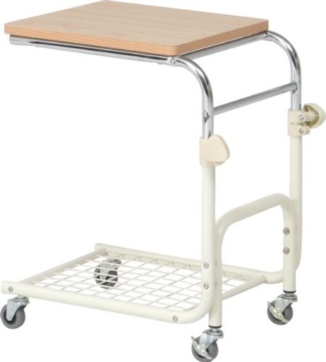 不二貿易 ベッドテーブル 高さ60.5~73CM ホワイト 高さ調節 キャスター付き 70394の通販は 7,584円