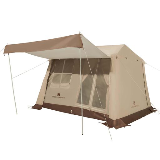 MOBI GARDEN ワンタッチテント 4人用 シルバーガムーコーティング 前室