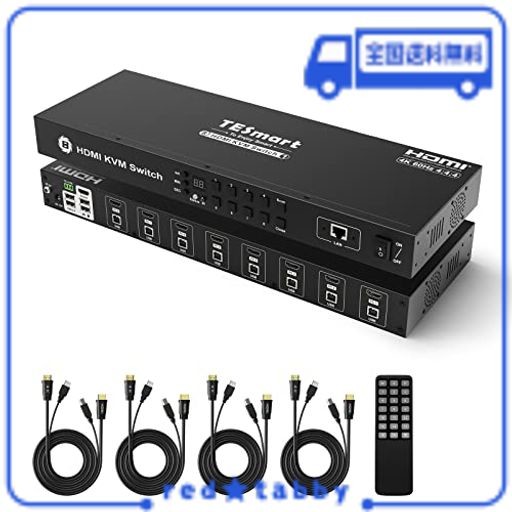 TESMART HDMI KVMスイッチ 8入力1出力 HDMI切り替え器 4K@60HZ EDID