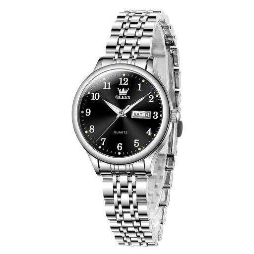 OLEVS クラシックウォッチ アナログクォーツウォッチ ステンレススチールバンド 頑丈な防水ウォッチ ローマ数字 ユニークなカレンダー 日付ウィン（並行輸入品） : OLEVS 腕時計 メンズ 人気 防水 アナログクオーツ腕時
