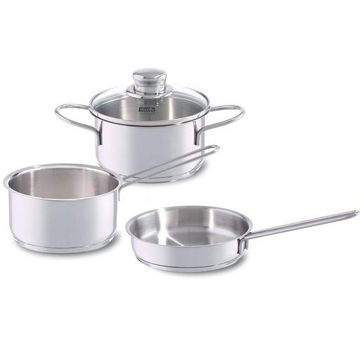 フィスラー(FISSLER) ステンレス鍋 スナッキーセット キャセロール14CM ソースパン14CM フライパン16CM ガス火/IH対応 【日本正規販売品