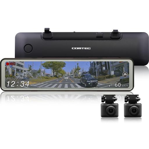 コムテック 車用 ドライブレコーダー搭載電子ルームミラー 前後2カメラ 