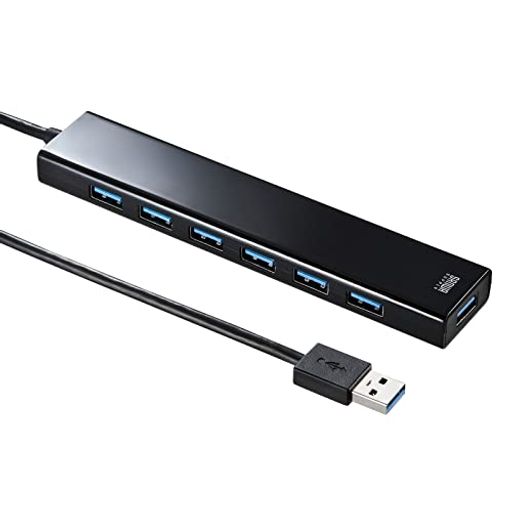 サンワサプライ USBハブ 7ポート 急速充電ポート付き(2.1A出力×1) USB3.2GEN1 ブラック USB-3H703BKN