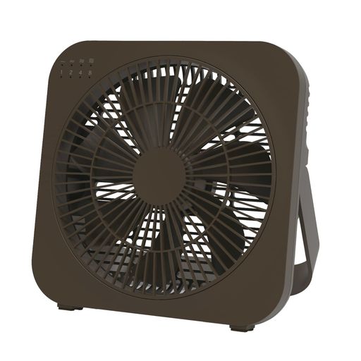 トップランド 卓上扇風機 デスクファン どこでもFAN DCモーター搭載 ボックスタイプ 2電源対応 (AC/USB) 「 スマホの充電もできる 」 静音 省エネ ブラウン SF-DFB18BR