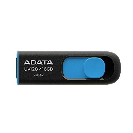 ADATA TECHNOLOGY USB3.0直付型フラッシュメモリー DASHDRIVE UV128 16GB (ブラック+ブルー) AUV128-16G-RBE