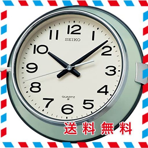 セイコークロック(SEIKO CLOCK) 掛け時計 レトロ アナログ 防塵型 オフィスタイプ 金属枠 薄緑 KS474M