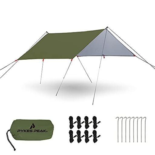 「公式」PYKES PEAK(パイクスピーク) スクエアタープ SQUARE TARP 5色」 タープ テント キャンプ用品 シルバーコーティング SQUARE TARP