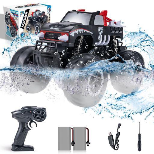 CAROX ラジコン 水陸両用 4WD 防水 オフロード-ラジコンカー 子供向け 衝突防止 360°超信地旋回- バッテリー2個付き SDGS エスディージーズ 子供/学生向けにプレゼント 日本語取説 OX33の通販は