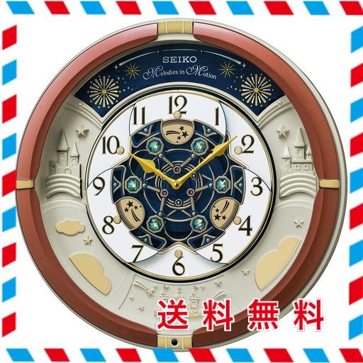 セイコークロック(SEIKO CLOCK) 掛け時計 からくり時計 アナログ トリプルセレクション メロディ 茶メタリック 39×39×9.6CM RE601B