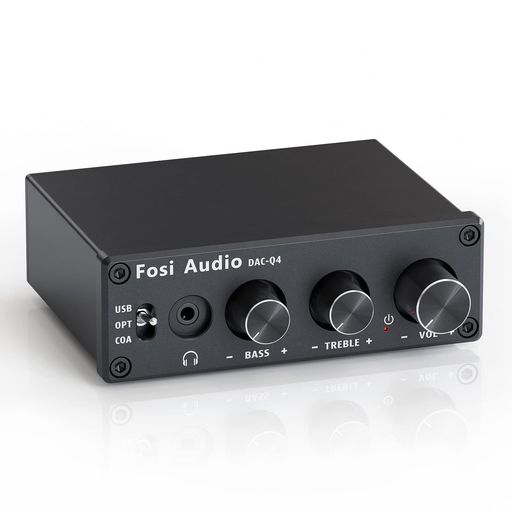 FOSI AUDIO Q4 DAC ヘッドフォンアンプ 小型 ミニステレオ 24ビット 光デジタル コンパクト ダック ヘッドホンアンプ 192KHZ PC-USB/光/同軸/RCA入力 MAC/PC/TV/PS4/DVD対応 