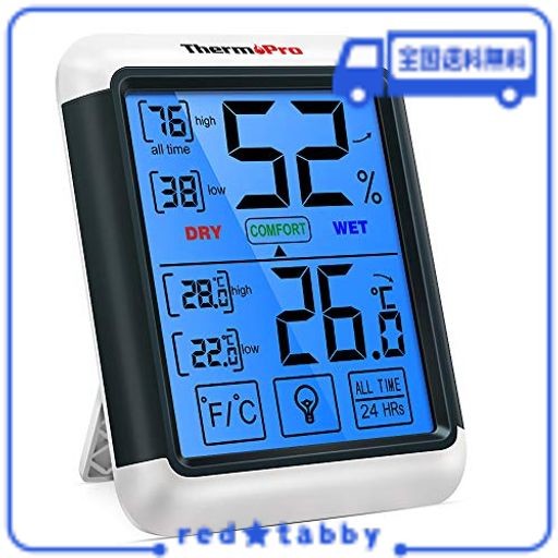 THERMOPROサーモプロ 湿度計デジタル 温湿度計室内 LCD大画面温度計 ...