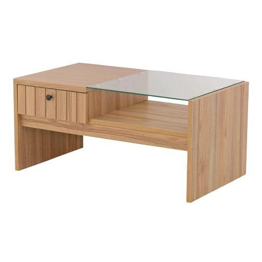 佐藤産業 TIFFY センターテーブル 幅80CM ガラス 引出付き TF37-80CT DNA ナチュラルの通販は 10,355円