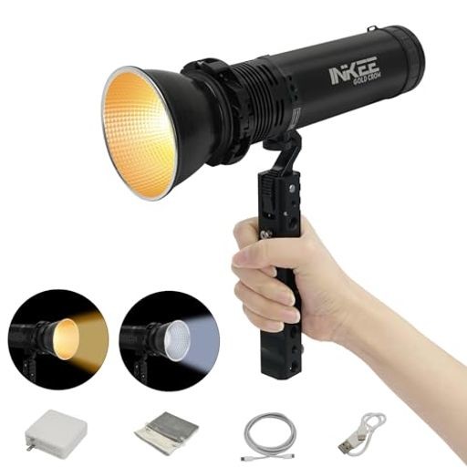 INKEE GLOD CROW GC60X5 60W バイカラー 充電式 LEDビデオライト 142WH/9600MAHバッテリー内蔵 100W双方向給電 ボーエンズマウント LEDライト 撮影補助光 2色切替 色温度2700K-6500K調整可能 