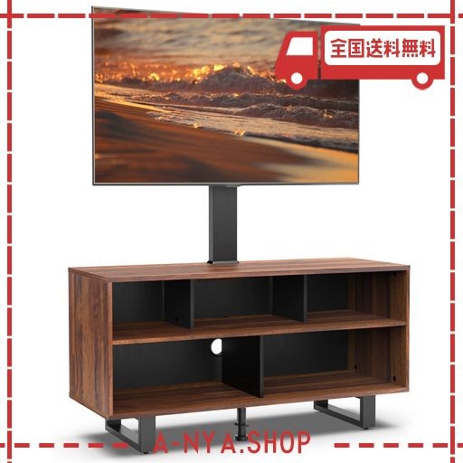 FITUEYES テレビ台 テレビボード ローボード スタンド付き 高さ調節可能 幅約106CM 奥行40CM 高さ137CM 32型~70型適応 ウォールナット 掃除簡単 耐荷重50KG TW-W31061WDの通販は