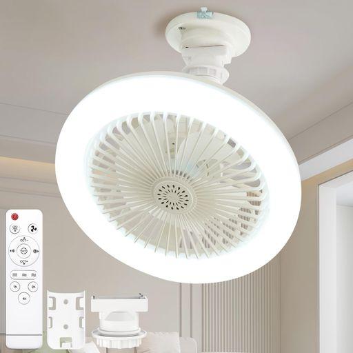 SUKITEN シーリングファンライト【正逆回転・小型・角度調整可能】 LED ファン付き照明 扇風機 24W 2000LM E26口金？化 無段階調光調色 DCモーター 壁スイッチ・リモコンメモリー/タイマー機能 …
