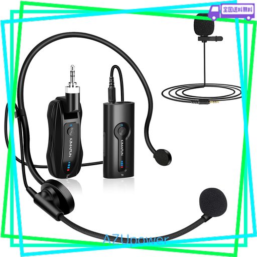 ワイヤレスマイク KIMAFUN2.4Gワイヤレスヘッドセットおよびラベリア